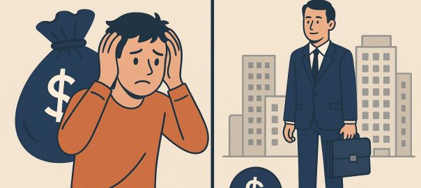 The difference between personal and corporate debt.